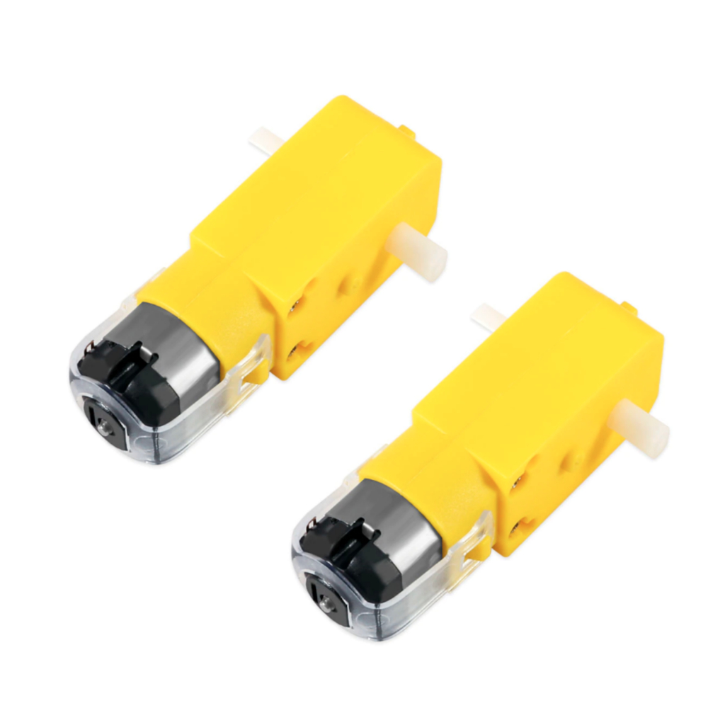kit 2 Motor DC com Caixa de Redução de Plástico 3V a 6v Para arduino Carro Robô