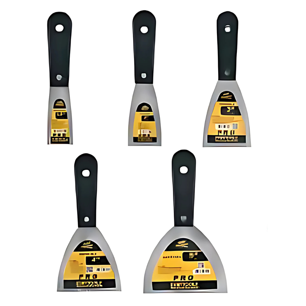 Kit Espátulas STARTOOLS De Aço Profissional Cabo plastico 1,5", 2", 3", 4" E 5"