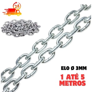 Corrente elo Soldada 3mm zincada vendida em 1 até 5 metros em Oferta na Shopee