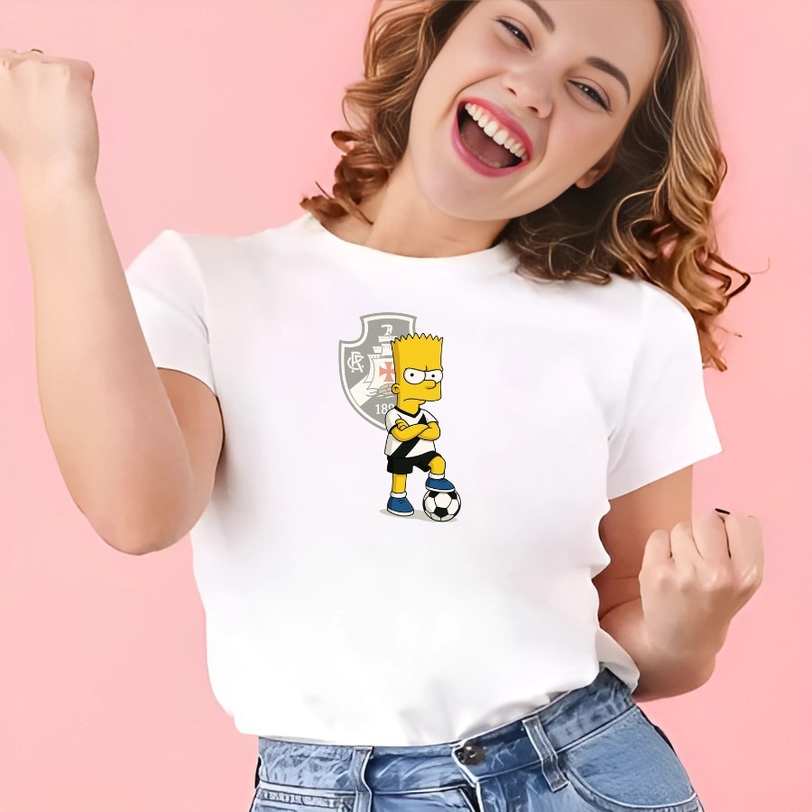 Camisa Do Vasco Feminina Bart Simpson - Camiseta Do Vascao