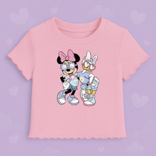 Blusinha Infantil Minnie e Margarida Canelada com Babado Moda Juvenil em Oferta na Shopee