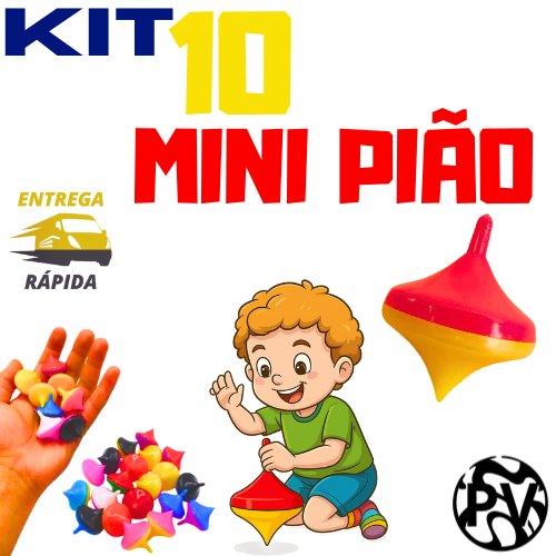 Kit 10 mini piões/ peões Brinquedo Diversas Cores para Sacolinha Surpresa lembrancinha/ aniversario
