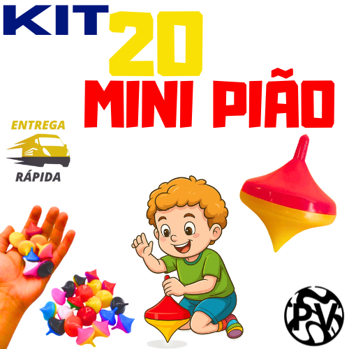 Kit 20 mini pião/ peão Brinquedo Diversas Cores para Sacolinha Surpresa lembrancinha/ aniversario