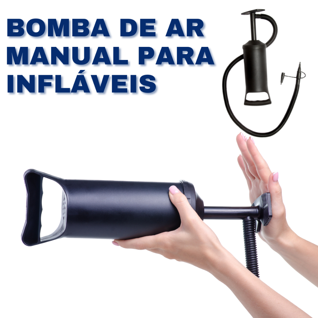 Bomba Ar Manual para Encher Colchão Inflável Boia Piscina Camping Praia Natureza Trilha