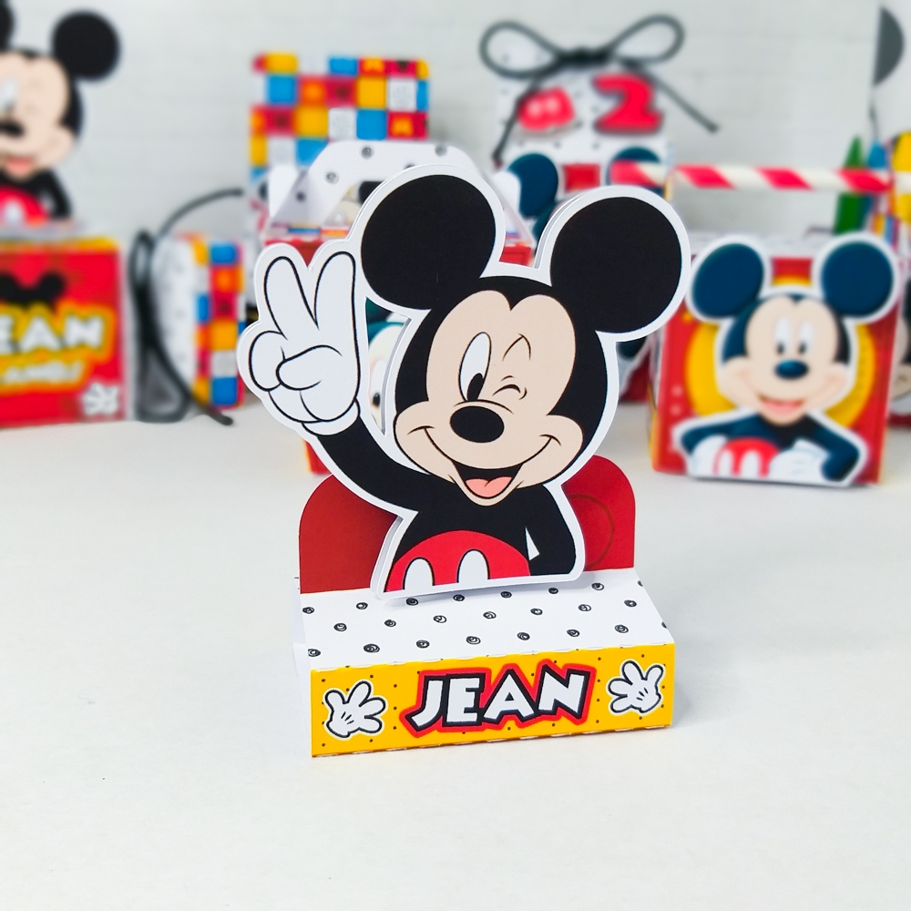 Porta Bis Lembrancinha Personalizada Decoração Festa - Mickey Mouse Disney - Aniversário, mêsversário, chá de bebê