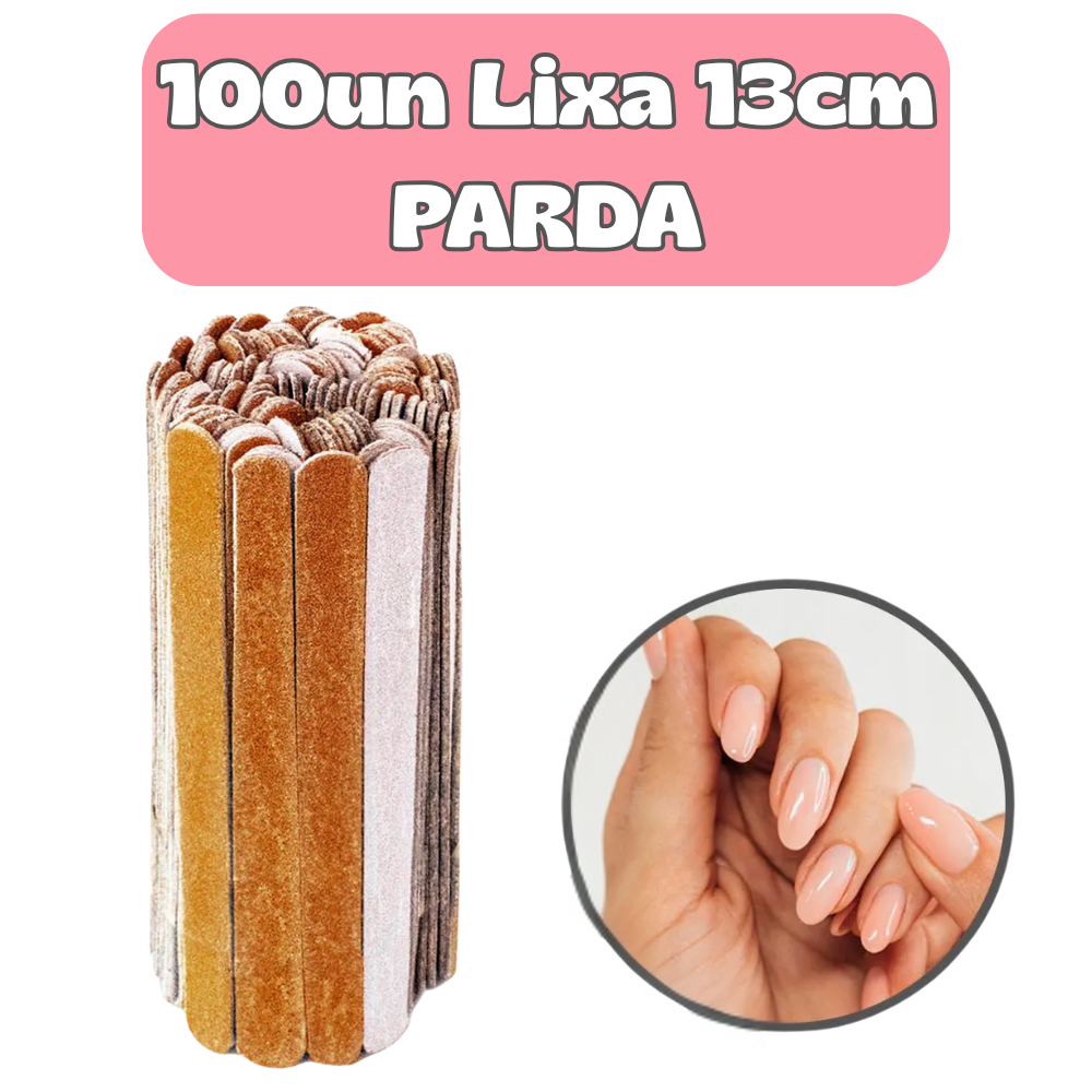 100un Lixas de Unha PARDA 13cm Descartavel – Qualidade Profissional no Atacado Manicure Pedicure Beleza Estética em Oferta na Shopee