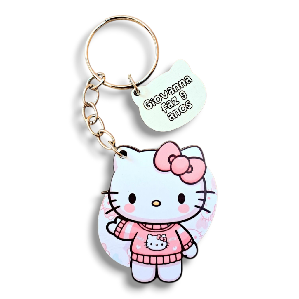 Chaveiro Hello Kitty Com Pingente Personalizado Lembrancinha