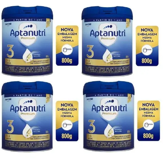 Kit 04 Aptanutri Premium N°3 1-3 Anos lata 800g cada