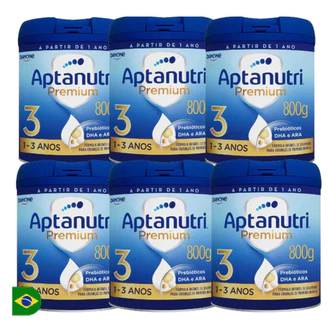 Kit 06 Aptanutri Premium Lata N°3 1-3 Anos 800g cada em Oferta na Shopee