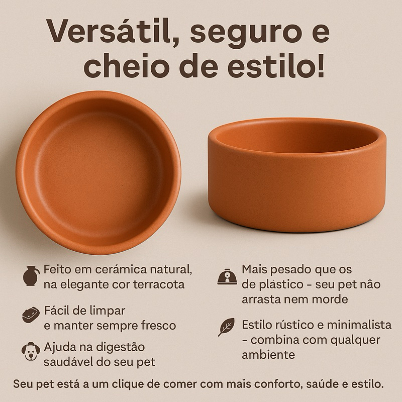 kit Comedouro Bebedouro Pet Cachorro , Gatos, 500 ml 1L  2L pote cerâmica para ração