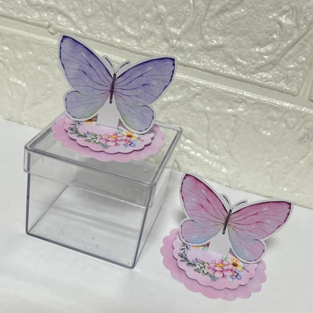 Aplique em pé 5x5 Jardim Encantado Borboleta - Personalizados - Lembrancinha - Caixa Acrílica