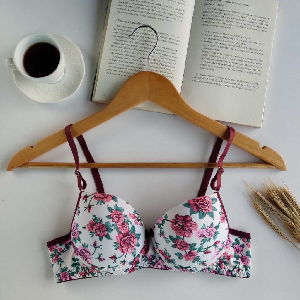 Sutiã Margô Básico Comum Com Bojo (Estampado) REF:0001-2 em Oferta na Shopee