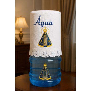 Capa de Galão de Água em Linho com Bordado Nossa Senhora Aparecida – Protetor Decorativo 20L com Renda em Oferta na Shopee