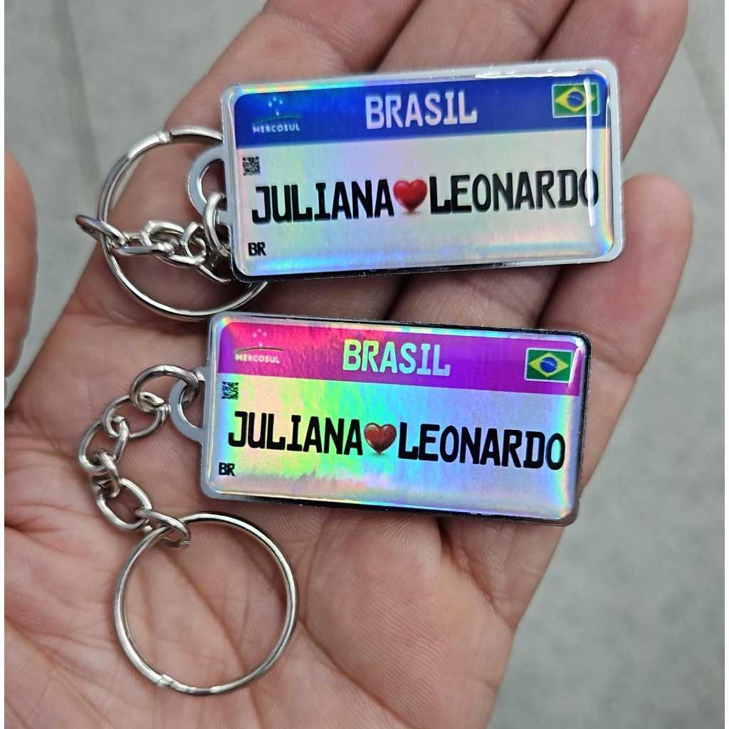 Chaveiro Placa Mercosul Holografico