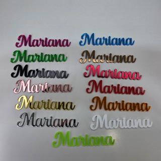 Aplique Nome 5cm Acrilico Espelhado  - Kit 5 ate 40 unidades em Oferta na Shopee