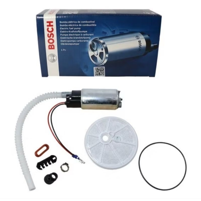 Refil Bomba Elétrica de Combustível Bosch F000TE159A Universal 12V para Carros Flex VW Fiat Ford GM Honda Toyota