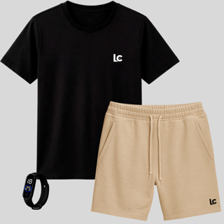 Conjunto Infantil Camiseta e Short Juvenil 100% Algodão Básica + Relógio de Brinde em Oferta na Shopee