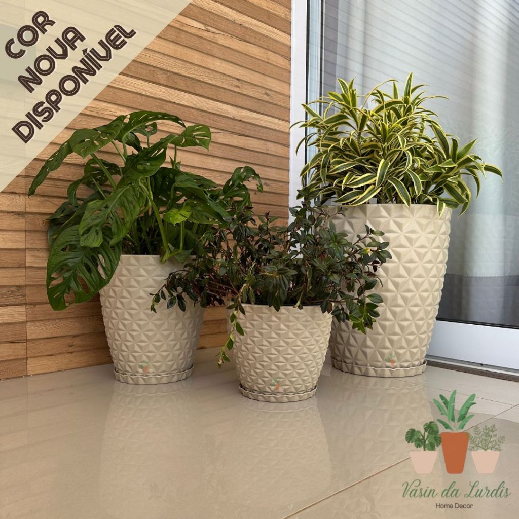 Kit 3 Vaso Para Planta Alturas 20,30 E 42 Cm em Oferta na Shopee
