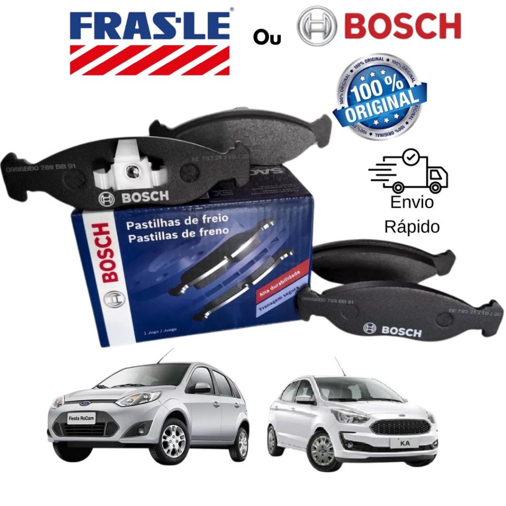 Pastilha de freio fiesta e Ka / Original 2008 a 2017 BOSCH BB0789//bb91 em Oferta na Shopee