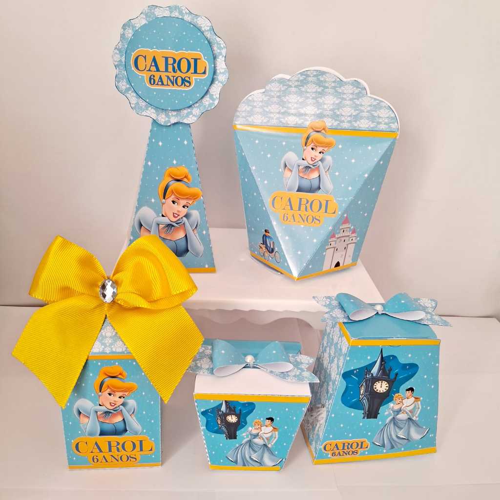 Kit de Caixas Cinderela /Princesa Personalizada / Lembrancinha de Festa /Aniversario