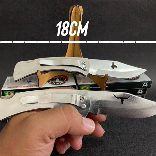 Canivete 100 % Inox Cliper De Bolso pesca, camping