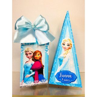 Kit Festa Frozen Personalizado 10/50 Peças – Caixas Milk - Pirâmide com Nome e Idade Infantil