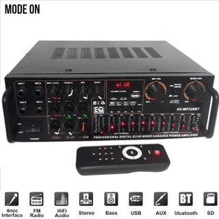 Amplificador 1200w Potente 220V Bluetooth controle remoto USB SD FM karaoke pega 4 microfones