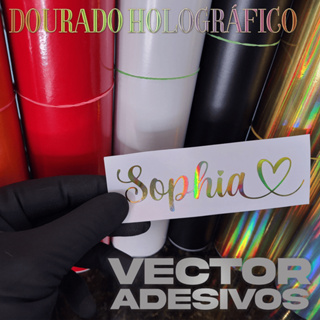 Adesivo Nome Personalizado Holográfico Metálico Refletivo Cores Especiais em Oferta na Shopee