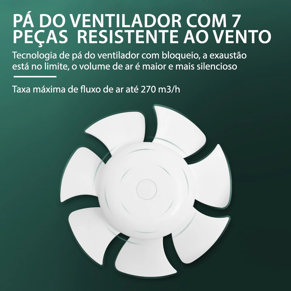 Exaustor Banheiro Bivolt 15/20/25cm Silencioso Anti Odor Ventilador Cozinha Quarto Parede Yesop · foto 2