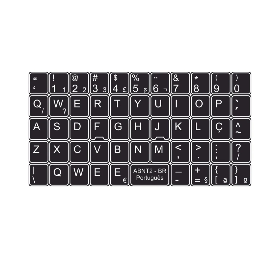 Adesivos Teclado ABNT2 Português – Renovação de Letras para PC, Notebook e Macbo