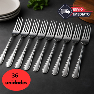 Jogo de Garfos de Mesa em Aço Inox não enferruja para Restaurante, Churrasco, Buffet, Cozinha em Oferta na Shopee