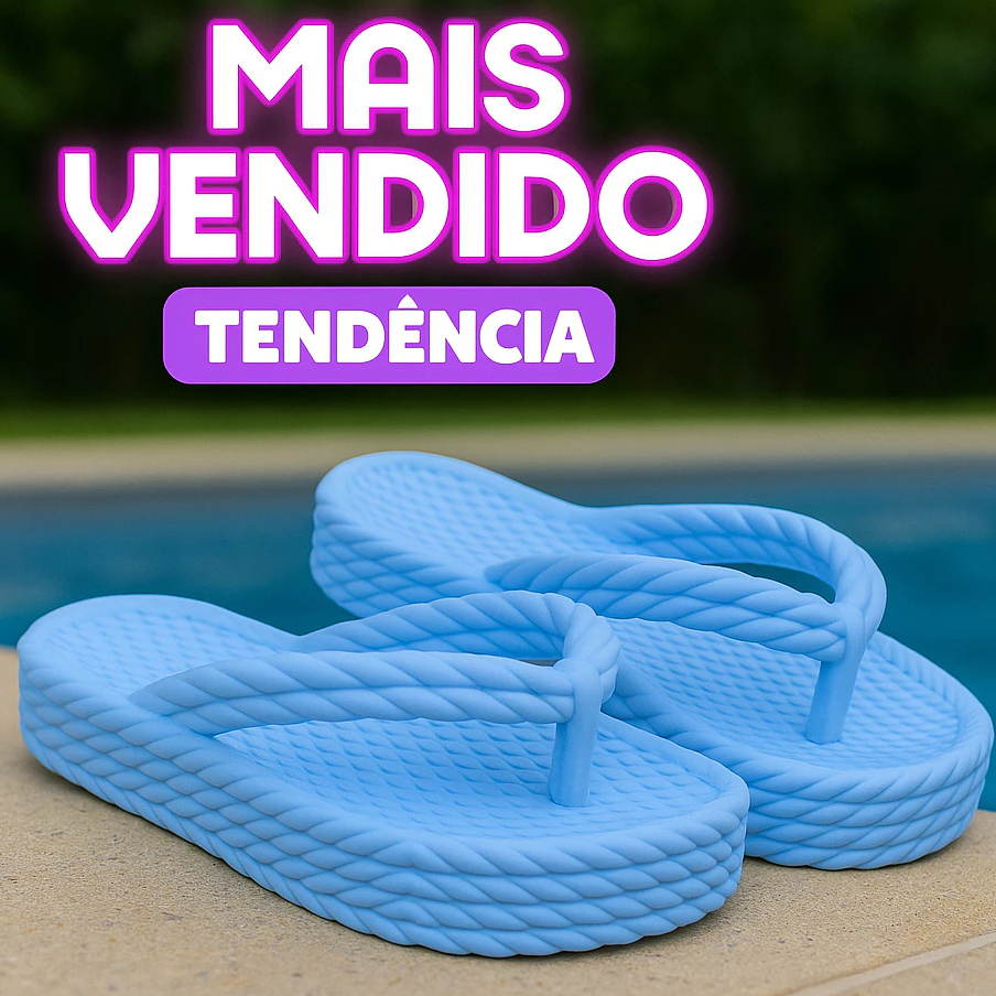 Tamanco Sandália Feminina Papete Chinelo Praia Piscina Confortável Anabela Tiras de Cordas