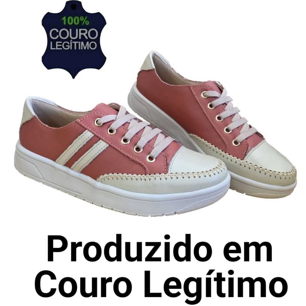 Tênis Sapatênis Feminino Em Couro Nobre Mocassim Casual Para o Dia a Dia Super confortável Até o 42