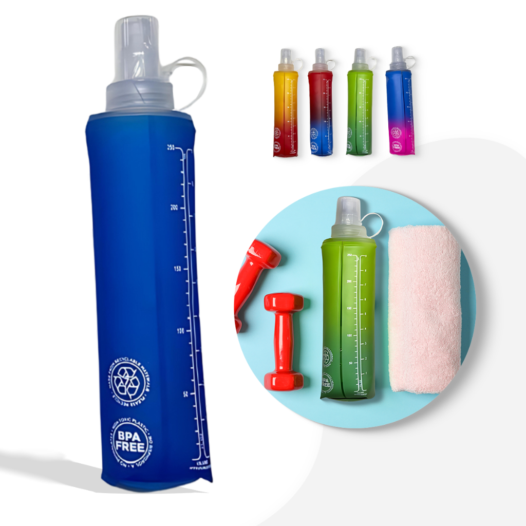 Garrafa De água Corrida Flexível Garrafa Dobravel De Silicone Squeeze Soft Academia Bike 250ML