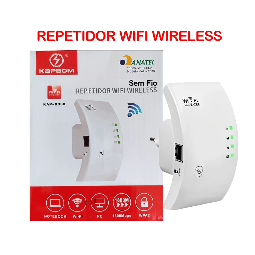REPETIROR DE SINAL WIFI SEM FIO WIRELESS - KAPBOM