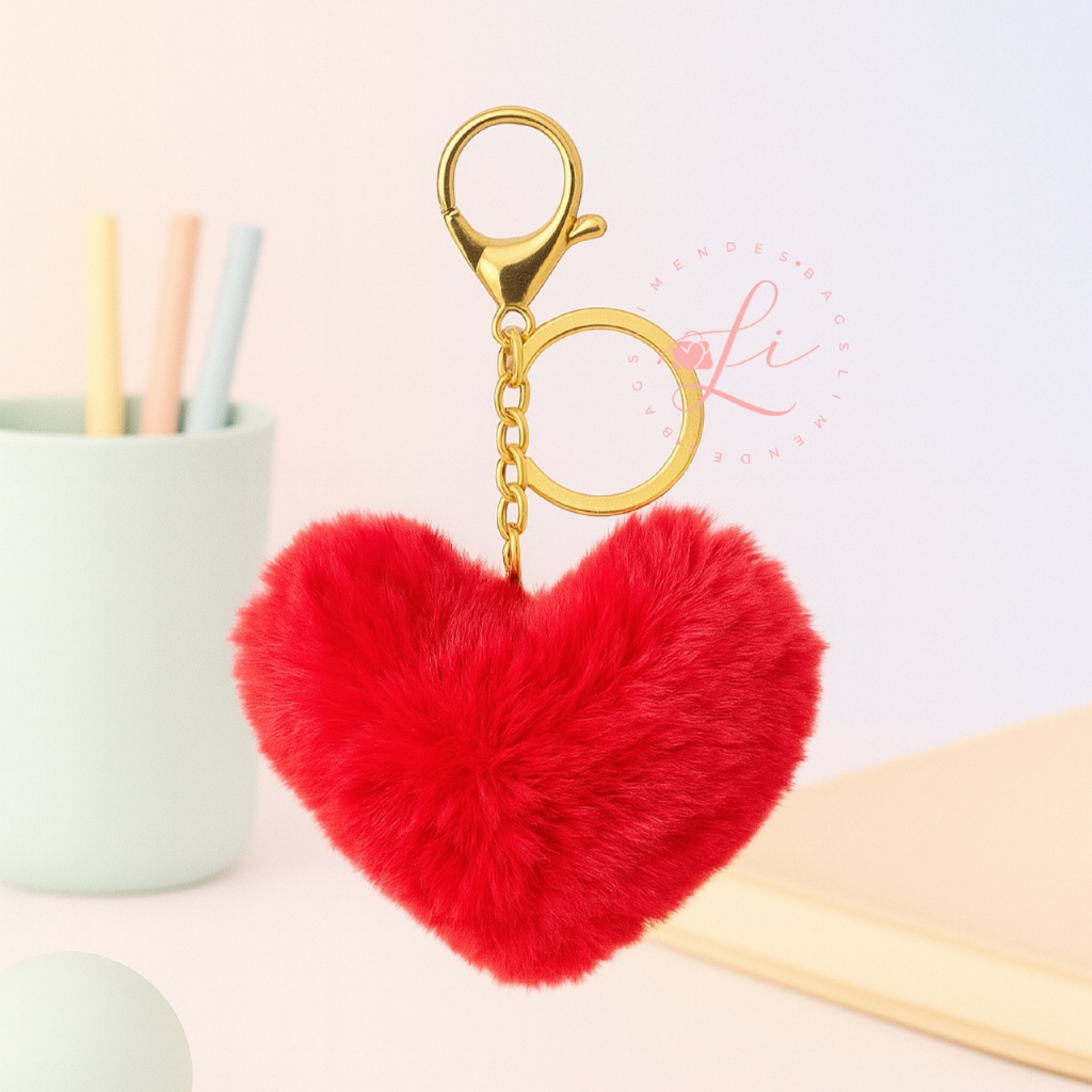 Lindo Chaveiro Coração Super Fofo Para Bolsas e Mochilas