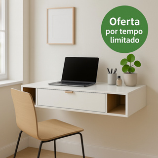 Escrivaninha Suspensa Home Office Estudos Compacta Rack Penteadeira Hall Entrada em Oferta na Shopee