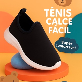 Tenis Calce Fácil Infantil Confortável Menino e Menina  do 20/27 Preto Pink em Oferta na Shopee