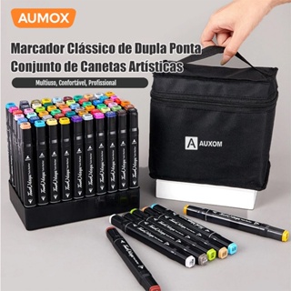 Canetas Touch Coloridas Kit 24/36/48/60/80 Cores Marcadora Com Ponta Dupla Pintura De Arte/Aquarela em Oferta na Shopee