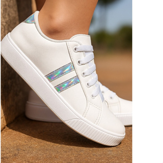 Tênis Infantil Menina Casual Feminino Escolar Anatômico Confortável Branco em Oferta na Shopee