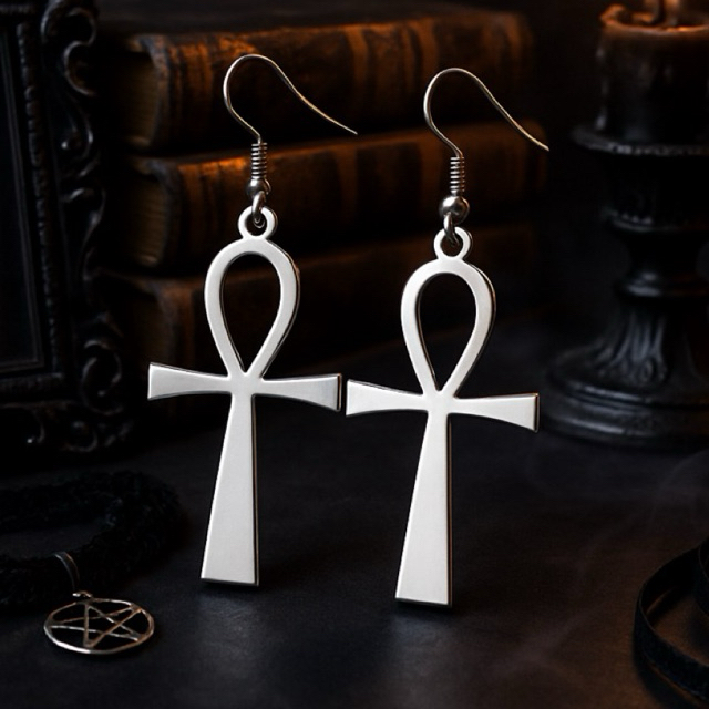 Brinco Ankh egipcio, cruz ansata egípcia, pagan,  Egito antigo, cruz ankh