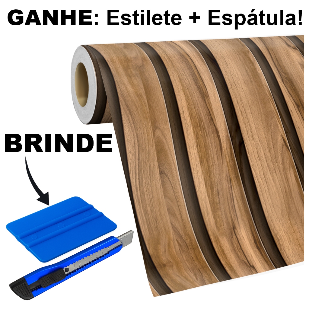 Achadinho Shopee Adesivo Papel de Parede Madeira Ripado Marrom Lindo Decoração Fácil 5 Metros 3D