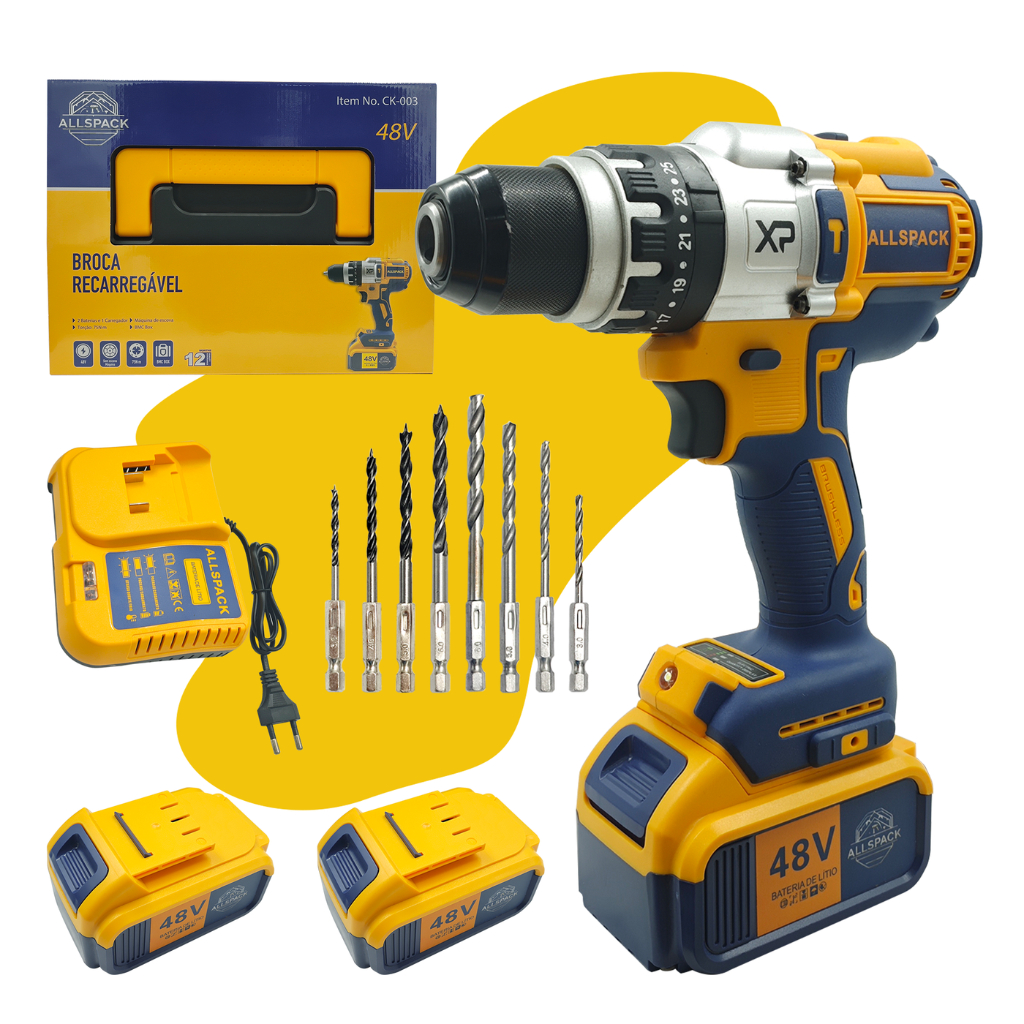 Parafusadeira Furadeira Alta Performance Recarregavel Broca 48v Completa Profissional em Oferta na Shopee