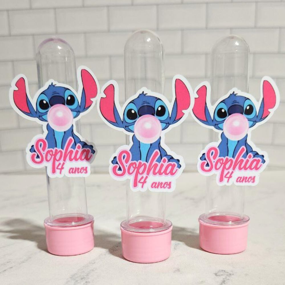 50 Apliques LILO STITCH CHICLETE para Tubete, Tags, Já vai recortado Envio Rápido