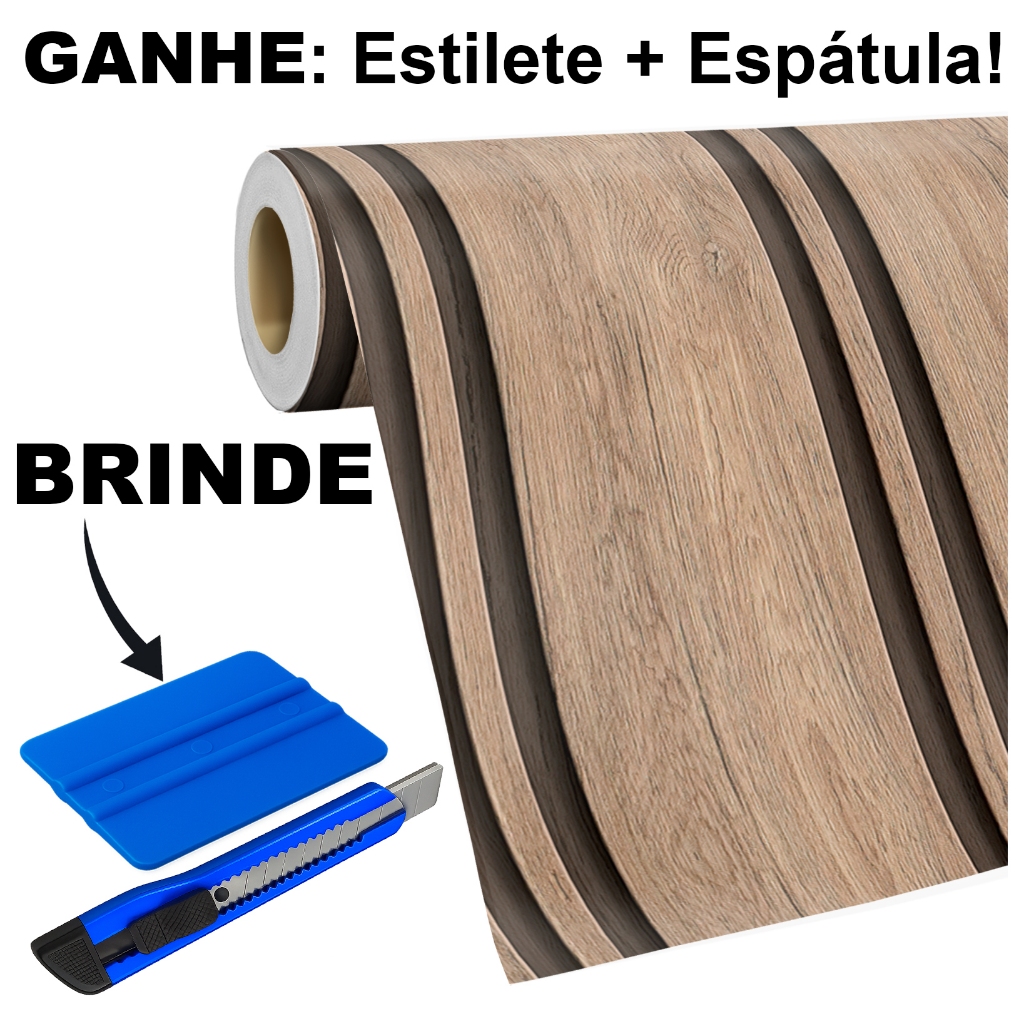 Achadinho Shopee! Adesivo Papel de Parede Auto Colante Ripado Marrom industrial para Sala 5 Metros