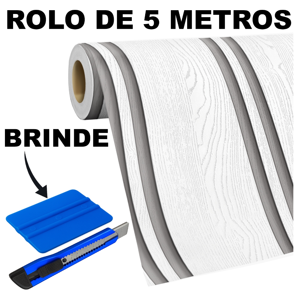 Adesivo Papel de Parede Ripado Auto Colante Branco Madeira Moderna 5 Metros Lavável Achadinho Shopee