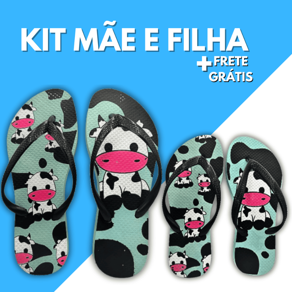 Kit Mãe E Filha Chinelo Sandalia Feminino Adulto Infantil Slim Calçado Vaquinhas Confortável Macio Leve Barato Verão em Oferta na Shopee
