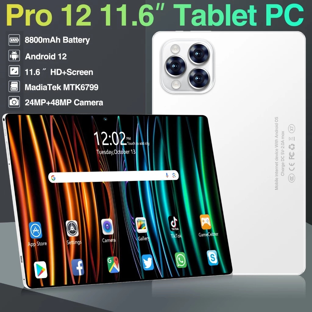 Hancdon Tab Pro12+5G+WIFI (12GB+512GB)11,6 polegadas "IPS Screen tabletaid 12 8800 sim símil sIM Cardadvantablet barato