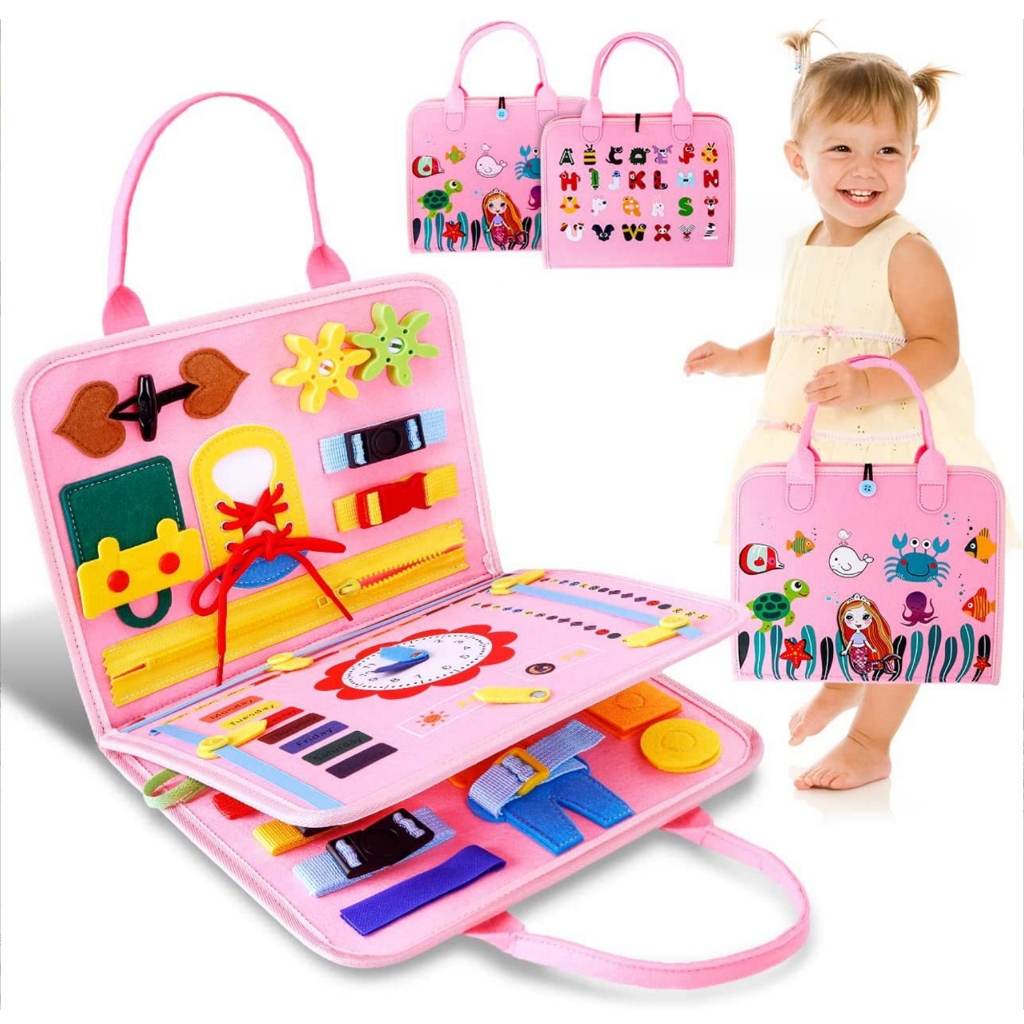 Brastoy Placa de Montessori Sensorial Para Crianças Maleta Educativa Brinquedo