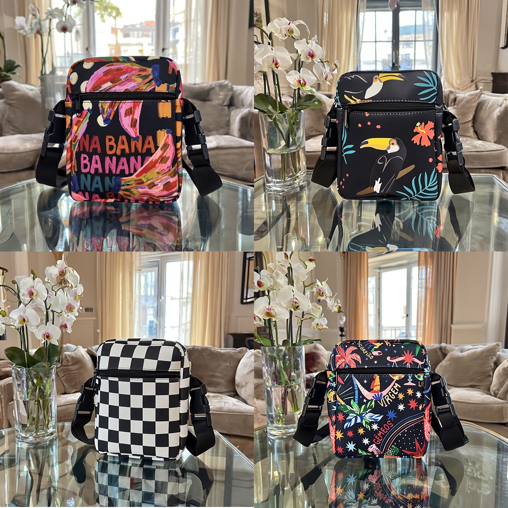 Shoulder bag mini bag  bolsa transversal  ESTAMPA  03  porta celular estojo viajem  kit viagem Zark  oficial em Oferta na Shopee